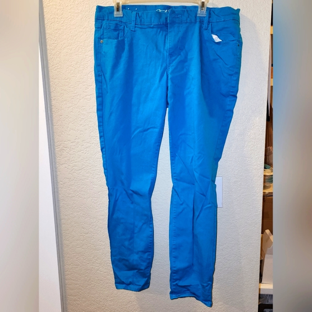 Old Navy Jeans Womens 18 Rockstar Skinny Vibrant Blue Low Rise Stretch
